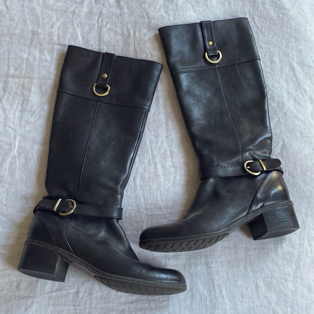 Bandolino Black Leather Tall Boots
